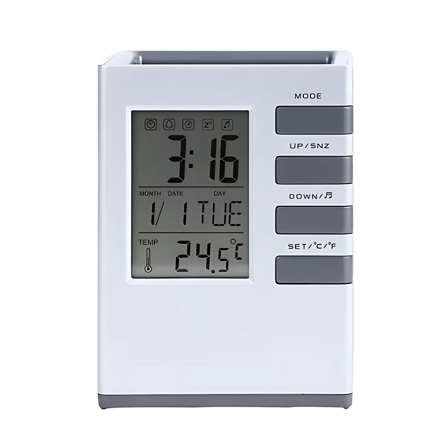 Fyxible™ Smart Pen Stand with Clock & Temperature Display