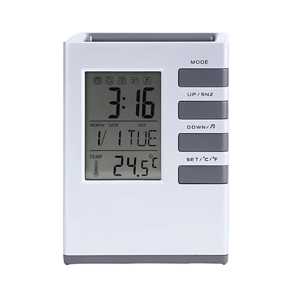 Fyxible™ Smart Pen Stand with Clock & Temperature Display