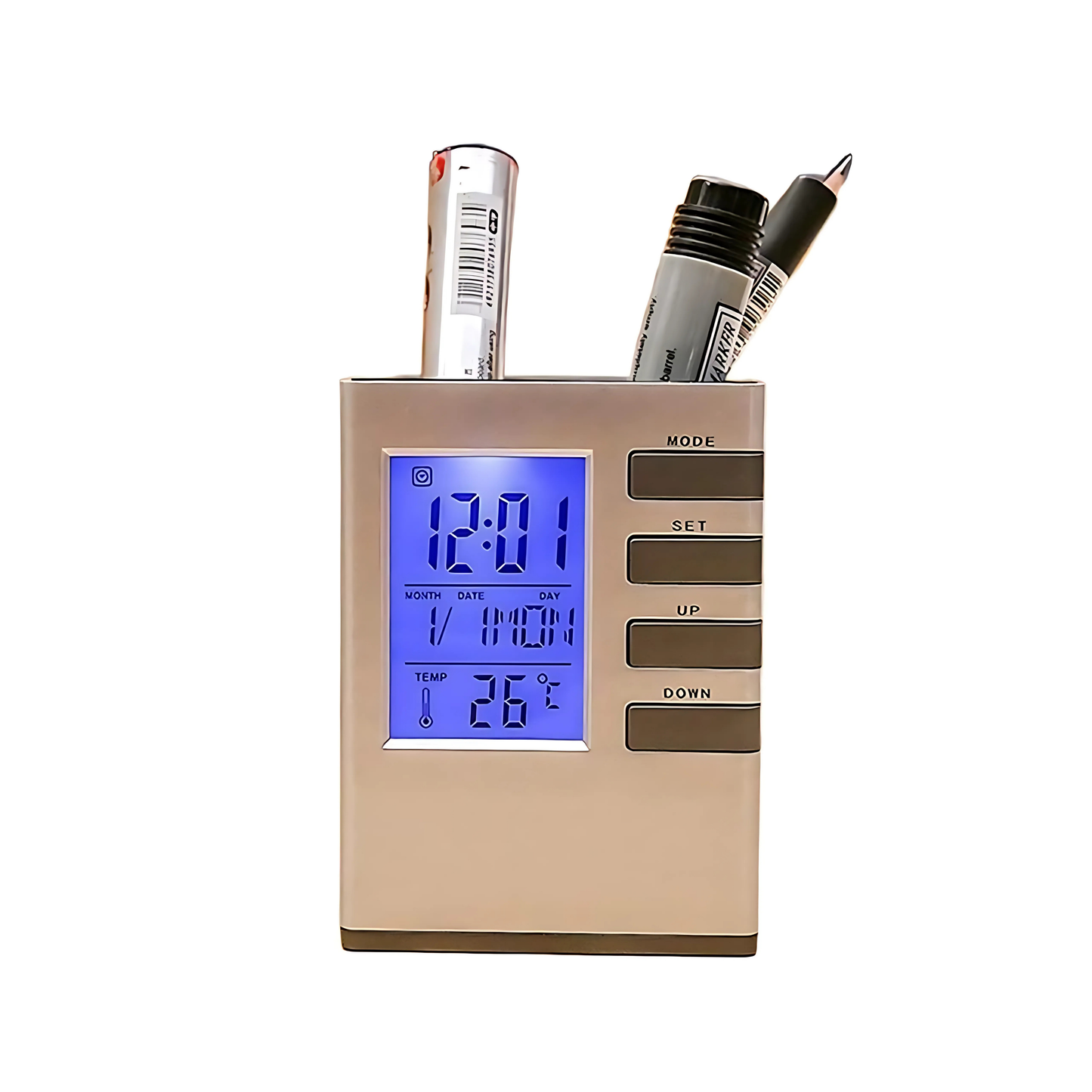 Fyxible™ Smart Pen Stand with Clock & Temperature Display