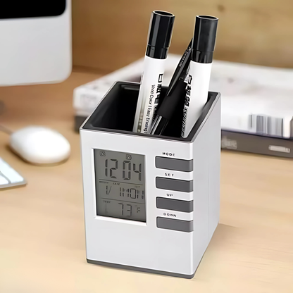 Fyxible™ Smart Pen Stand with Clock & Temperature Display