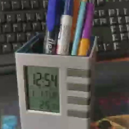 Fyxible™ Smart Pen Stand with Clock & Temperature Display